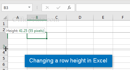Change row height in Excel
