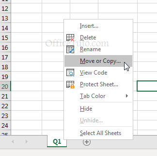 Copy or move Excel sheet