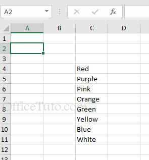 Data in Excel column