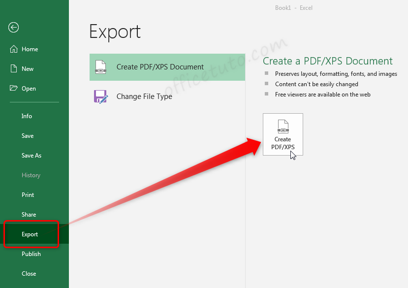 Export as PDF in Excel