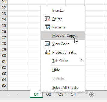 Move or copy an Excel sheet