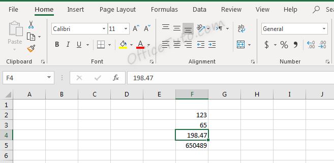 Numbers in Excel aligned by default to the right
