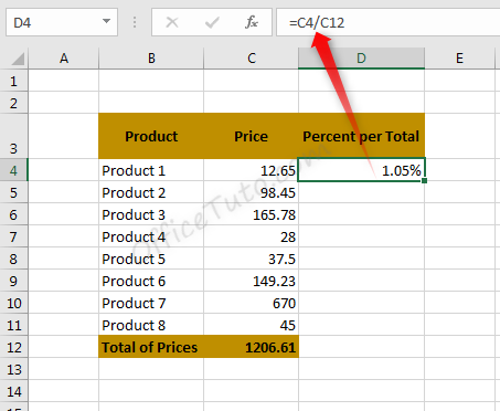 need of absolute references in Excel