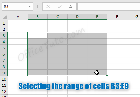 Range of cells in Excel