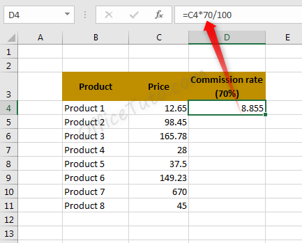Relative cell references in Excel