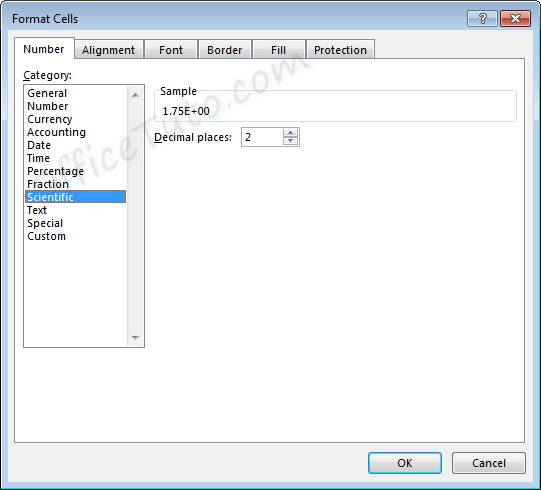 Scientific format in Excel