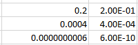 Scientific format with decimal moved to the right