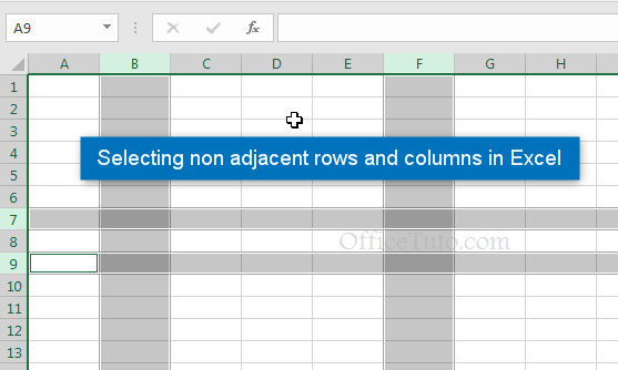 Select non adjacent rows and columns in Excel