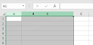 Selecting entire columns in Excel by their headings