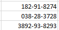 Social security number in Excel