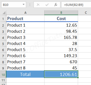 The 4 Ways To Add Numbers in Excel Using SUM Function – OfficeTuto