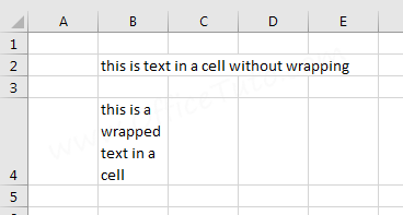 Wrapped text in Excel