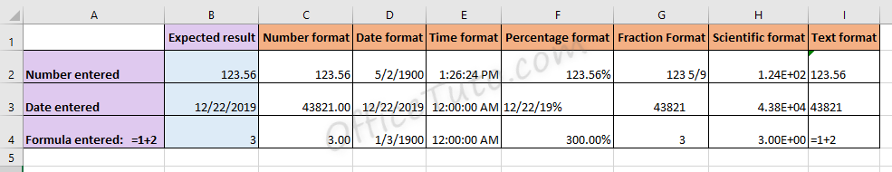 Wrong values due to wrong cell format in Excel